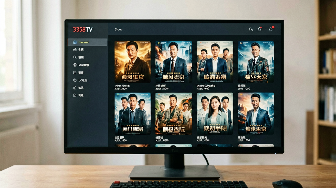 3358TV视频分类排行榜页面截图，展示多个分类下的热门影视作品封面图